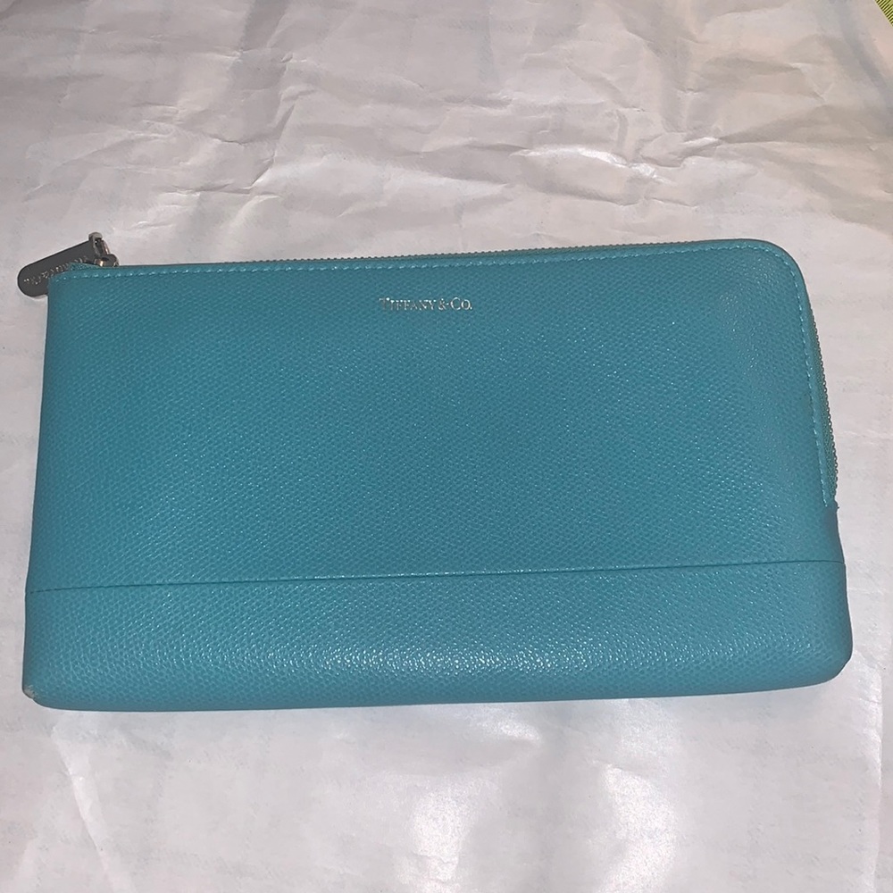 TIFFANY & CO Zip Around Wallet in Robin's Egg Blue
